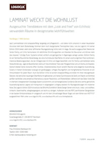 LOGOCLIC<sup>®</sup>-Infotext über strapazierfähige Laminatböden, Trenddekore und einfache Verlegung. Erhältlich bei BAUHAUS, umweltfreundlich und pflegeleicht.