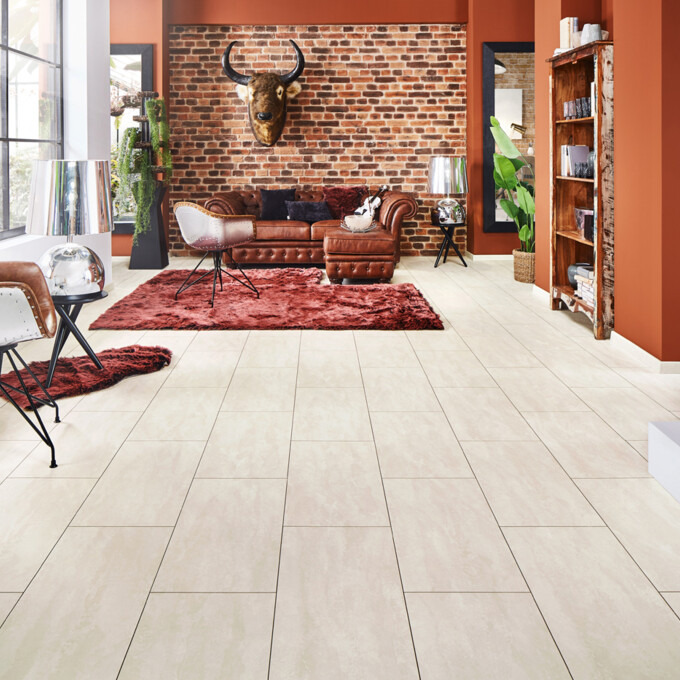 LOGOCLIC<sup>®</sup> Moisture resistant laminate flooring ceramico: Decor K385 Bright Powder