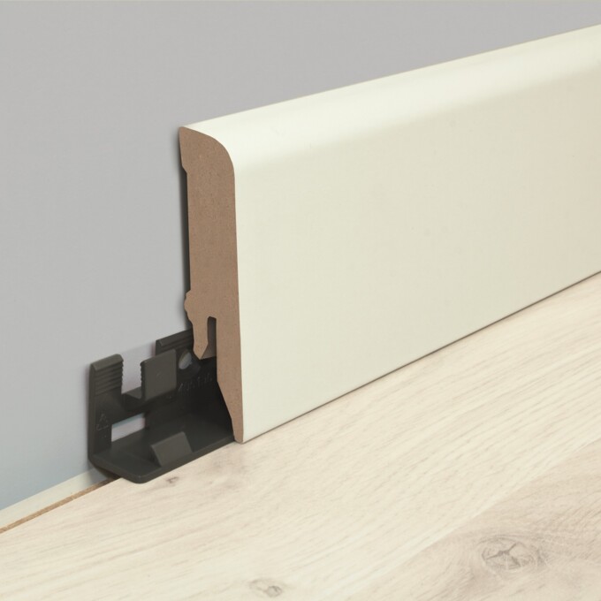 LOGOCLIC<sup>®</sup> Trend skirting boards Round skirting board 70mm: Decor 9002 