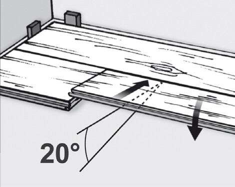 Winkel zum Legen der zweiten Reihe an Laminat-Paneelen