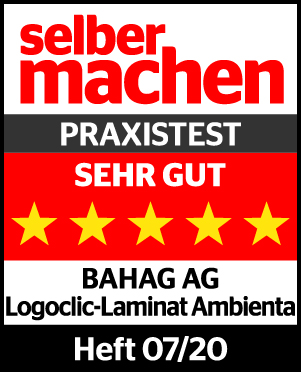 Auszeichnung Sehr Gut Laminatboden Ambienta von LOGOCLIC<sup>®</sup>