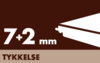 Tykkelse 7+2mm