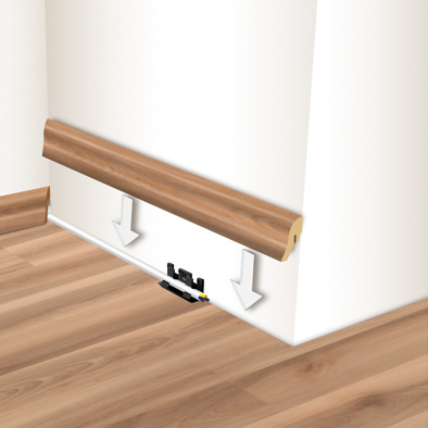 Instruction on how to install skirting boards using clips