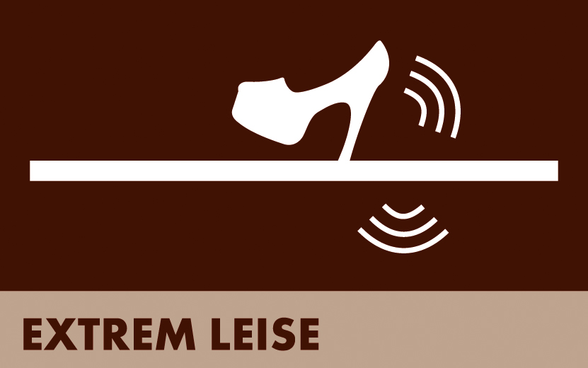 Piktogramm zum extrem leisen Laminat von LOGOCLIC<sup>®</sup>