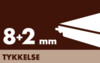 Tykkelse 8+2mm