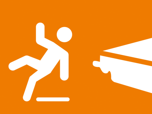 Slip resistance icon for laminate flooring on an orange background.