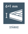 Stärke 6+1mm