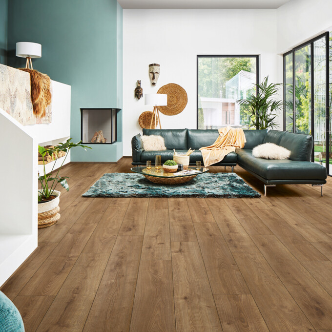 LOGOCLIC<sup>®</sup> Vådrumslaminat aquaprotect: Mønster K327 Piton Oak