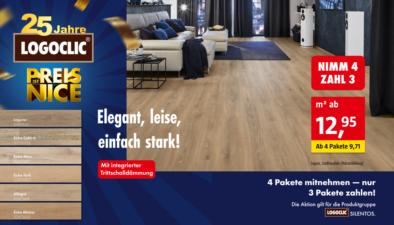 Silentos-Boden zum Aktionspreis: Nimm 4, zahl 3 - ab 4 Paketen 9,71 € €